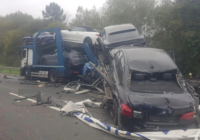 La elevada factura en Porsche y BMW dañados en uno de los camiones siniestrados en la AP-8 en Irun